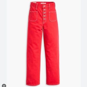 NWT LEVI’S Red Ribcage Straight Patch Pocket Women’s Jeans A75040002 | 23W x 29L